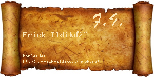 Frick Ildikó névjegykártya